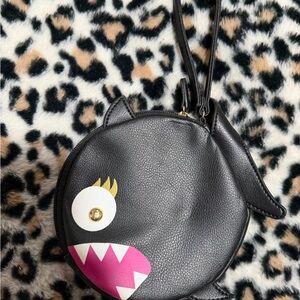 Black and Pink Monster Face Crossbody Bag